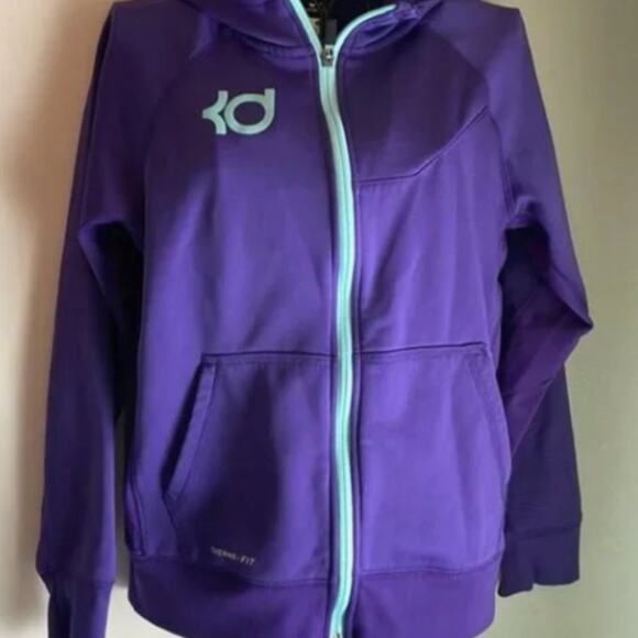 Nike Kevin Durant KD Thermal Fit Purple Full Zip Swoosh Hoodie L - Picture 2 of 4